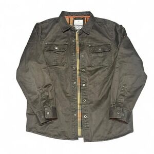 Men's Journeyman Flannel Lined Shirt Jacket Size LT in Tobacco Waxed